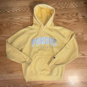 PURDUE UNIVERSITY Embroidered Yellow CHAMPION Hoodie Sweatshirt Women's M